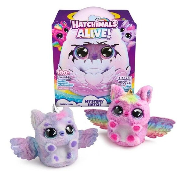 Hatchimal Alive Mystery Hatch Pufficorn Surprise Interactive Toy & Egg w/Mist - Picture 1 of 10